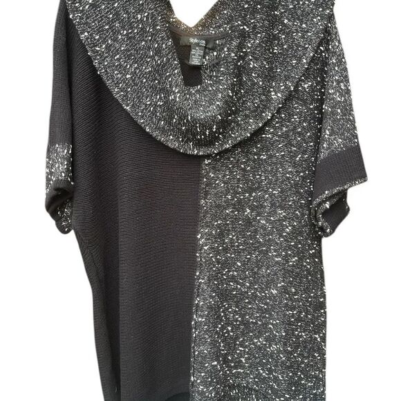 Style & Co. Sweaters - Style&Co Stylish Black and Gray Knit Poncho